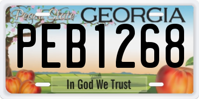 GA license plate PEB1268