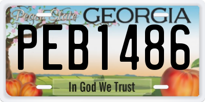 GA license plate PEB1486