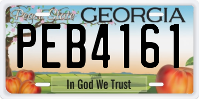 GA license plate PEB4161