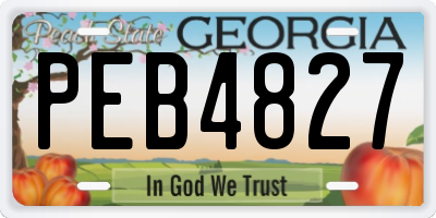 GA license plate PEB4827