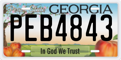 GA license plate PEB4843