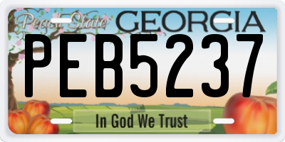 GA license plate PEB5237