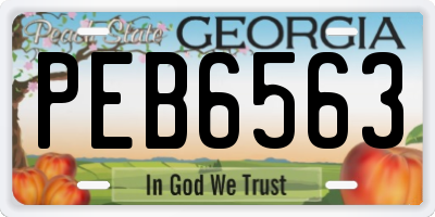 GA license plate PEB6563