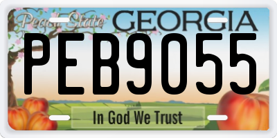 GA license plate PEB9055