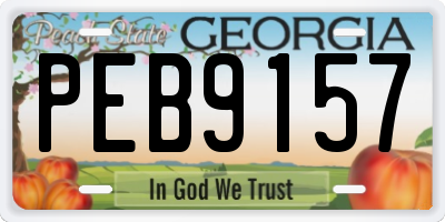 GA license plate PEB9157