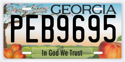 GA license plate PEB9695