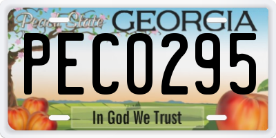 GA license plate PEC0295