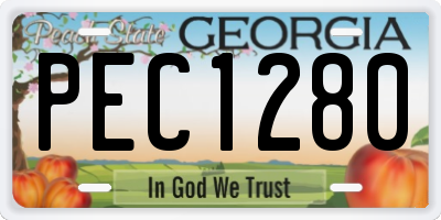 GA license plate PEC1280