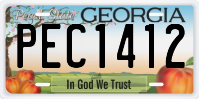 GA license plate PEC1412