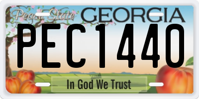 GA license plate PEC1440