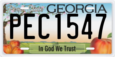 GA license plate PEC1547