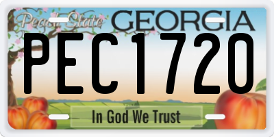 GA license plate PEC1720