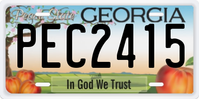 GA license plate PEC2415