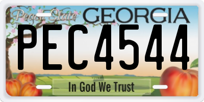 GA license plate PEC4544