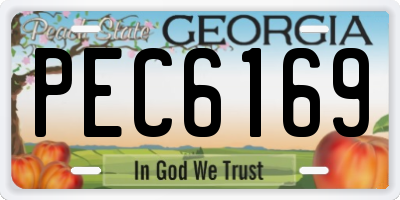 GA license plate PEC6169