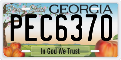 GA license plate PEC6370