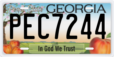 GA license plate PEC7244