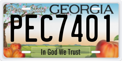 GA license plate PEC7401