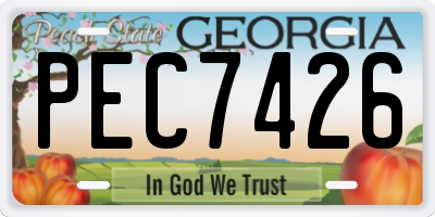 GA license plate PEC7426