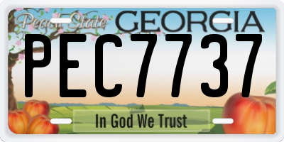 GA license plate PEC7737