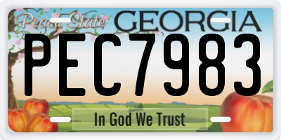 GA license plate PEC7983