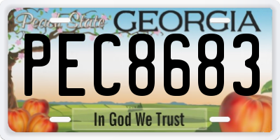 GA license plate PEC8683