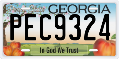 GA license plate PEC9324