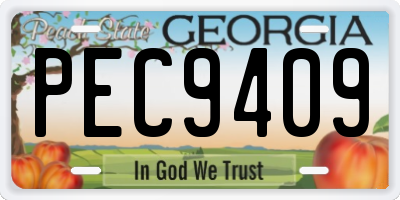 GA license plate PEC9409
