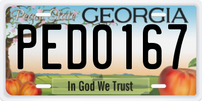 GA license plate PED0167