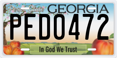 GA license plate PED0472