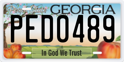 GA license plate PED0489