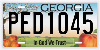 GA license plate PED1045