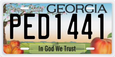 GA license plate PED1441