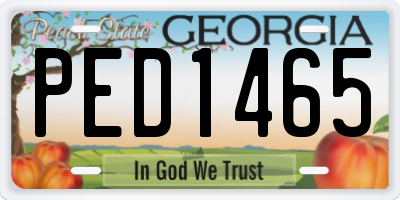 GA license plate PED1465