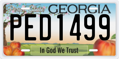 GA license plate PED1499