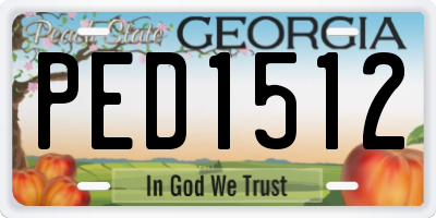 GA license plate PED1512