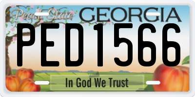 GA license plate PED1566