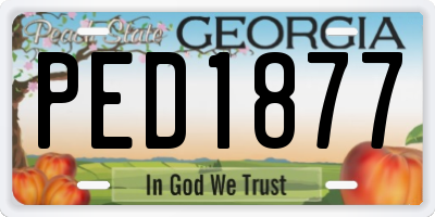 GA license plate PED1877