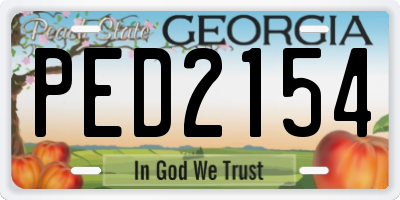 GA license plate PED2154