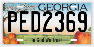 GA license plate PED2369