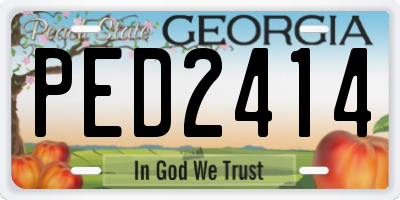 GA license plate PED2414