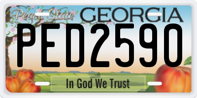 GA license plate PED2590