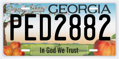 GA license plate PED2882