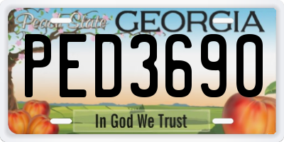 GA license plate PED3690