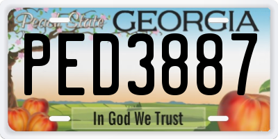 GA license plate PED3887