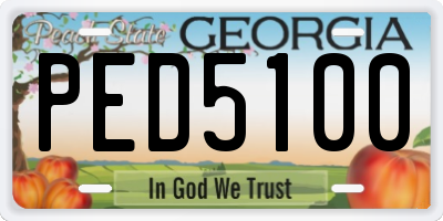 GA license plate PED5100