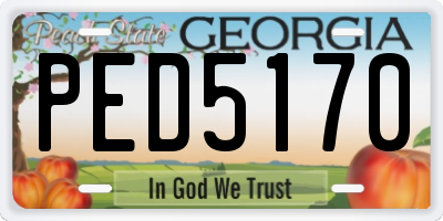 GA license plate PED5170