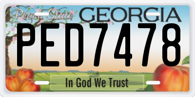 GA license plate PED7478