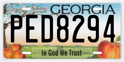 GA license plate PED8294