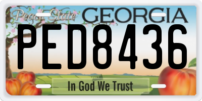 GA license plate PED8436